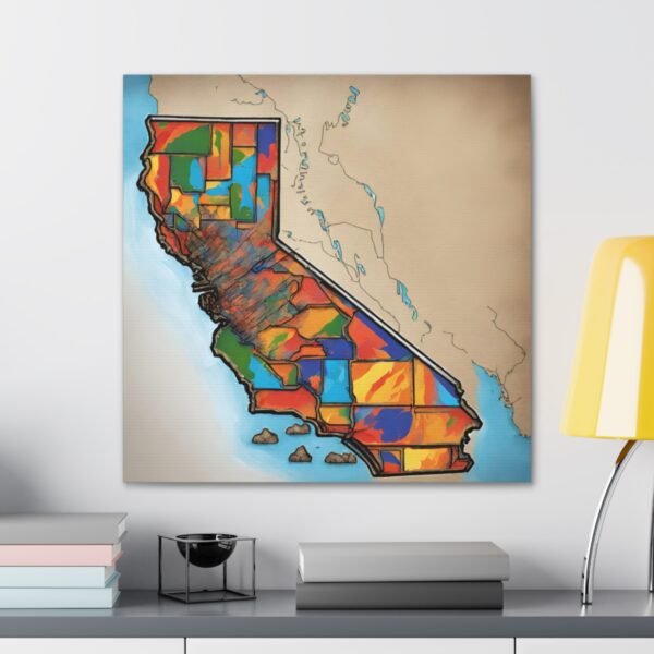 California Canvas Gallery Wraps &#8211; California Office Bedroom Home Living Room Wall Decor Canvas Art &#8211; Housewarming Gifts &#8211; CA New Home Gifts