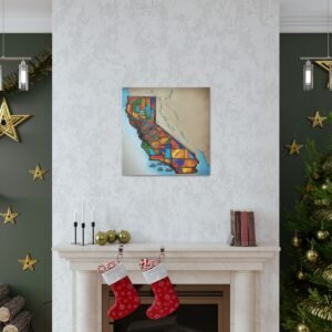 California Canvas Gallery Wraps &#8211; California Office Bedroom Home Living Room Wall Decor Canvas Art &#8211; Housewarming Gifts &#8211; CA New Home Gifts