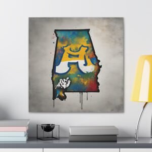 Alabama Canvas Gallery Wraps &#8211; Alabama Office Bedroom Home Living Room Wall Decor Canvas Art &#8211; Housewarming Gifts &#8211; AL New Home Gifts