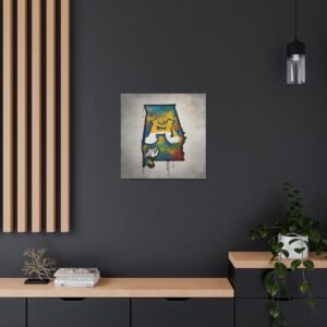 Alabama Canvas Gallery Wraps &#8211; Alabama Office Bedroom Home Living Room Wall Decor Canvas Art &#8211; Housewarming Gifts &#8211; AL New Home Gifts