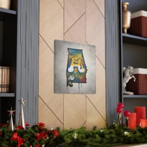 Alabama Canvas Gallery Wraps &#8211; Alabama Office Bedroom Home Living Room Wall Decor Canvas Art &#8211; Housewarming Gifts &#8211; AL New Home Gifts