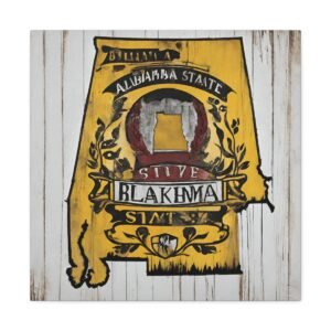 Alabama Canvas Gallery Wraps &#8211; Alabara Home Office Bedroom Living Room Wall Decor Canvas Art &#8211; Housewarming Gifts &#8211; AL New Home Gifts