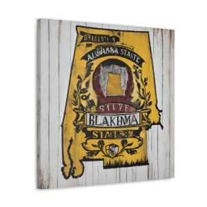 Alabama Canvas Gallery Wraps &#8211; Alabara Home Office Bedroom Living Room Wall Decor Canvas Art &#8211; Housewarming Gifts &#8211; AL New Home Gifts