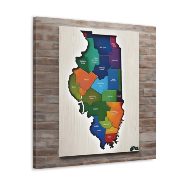 Illinois Canvas Gallery Wraps &#8211; Illinois Office Bedroom Wall Decor Living Room Home Canvas Art &#8211; Housewarming Gifts &#8211; IL New Home Gifts
