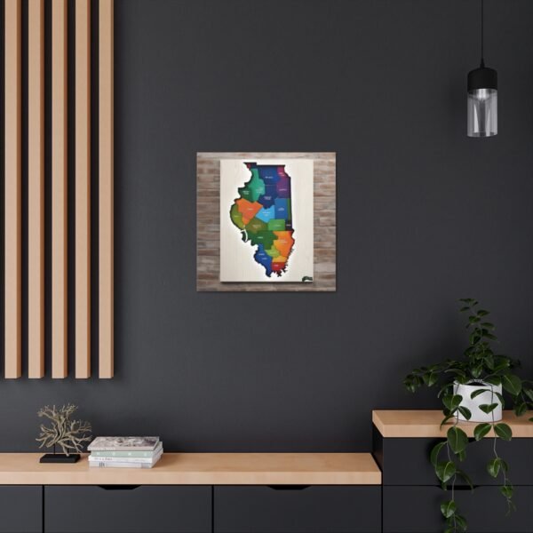 Illinois Canvas Gallery Wraps &#8211; Illinois Office Bedroom Wall Decor Living Room Home Canvas Art &#8211; Housewarming Gifts &#8211; IL New Home Gifts