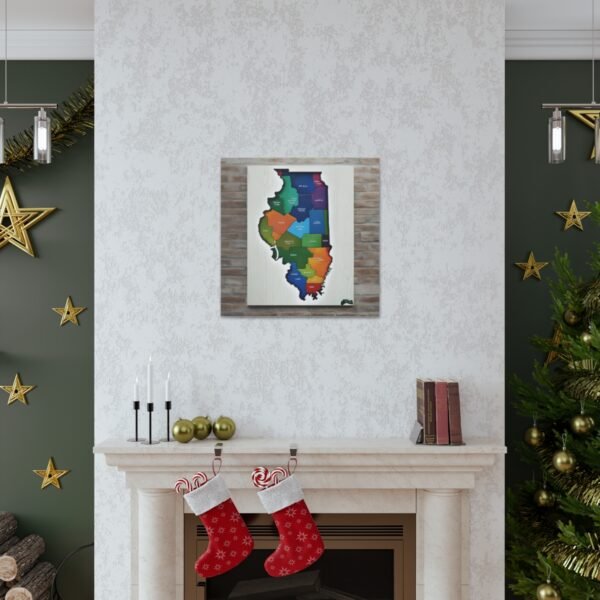 Illinois Canvas Gallery Wraps &#8211; Illinois Office Bedroom Wall Decor Living Room Home Canvas Art &#8211; Housewarming Gifts &#8211; IL New Home Gifts