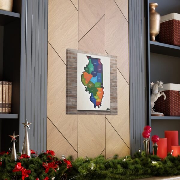 Illinois Canvas Gallery Wraps &#8211; Illinois Office Bedroom Wall Decor Living Room Home Canvas Art &#8211; Housewarming Gifts &#8211; IL New Home Gifts