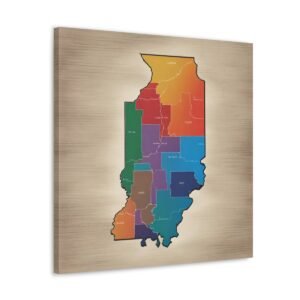 Illinois Canvas Gallery Wraps &#8211; Illinois Bedroom Office Wall Decor Living Room Home Canvas Art &#8211; Housewarming Gifts &#8211; IL New Home Gifts