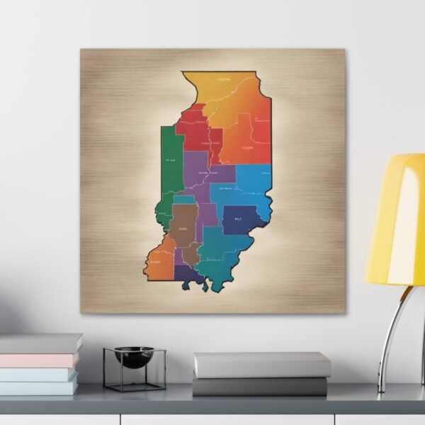 Illinois Canvas Gallery Wraps &#8211; Illinois Bedroom Office Wall Decor Living Room Home Canvas Art &#8211; Housewarming Gifts &#8211; IL New Home Gifts