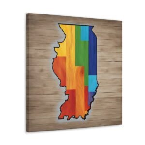 Illinois Canvas Gallery Wraps &#8211; Illinois Bedroom Office Living Room Home Wall Decor Canvas Art &#8211; Housewarming Gifts &#8211; IL New Home Gifts