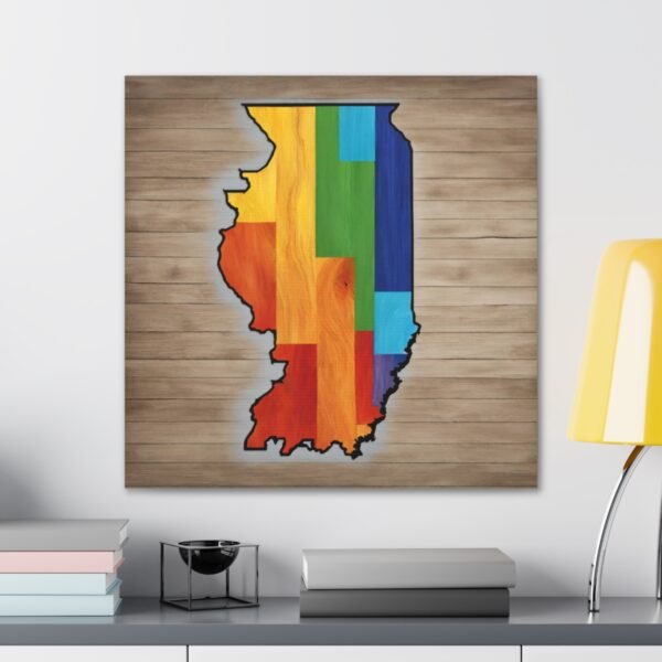 Illinois Canvas Gallery Wraps &#8211; Illinois Bedroom Office Living Room Home Wall Decor Canvas Art &#8211; Housewarming Gifts &#8211; IL New Home Gifts