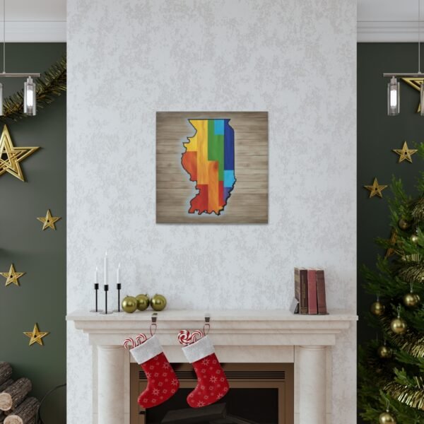 Illinois Canvas Gallery Wraps &#8211; Illinois Bedroom Office Living Room Home Wall Decor Canvas Art &#8211; Housewarming Gifts &#8211; IL New Home Gifts