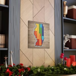 Illinois Canvas Gallery Wraps &#8211; Illinois Bedroom Office Living Room Home Wall Decor Canvas Art &#8211; Housewarming Gifts &#8211; IL New Home Gifts