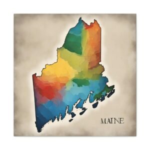 Maine Canvas Gallery Wraps &#8211; Maine Bedroom Office Living Room Home Wall Decor Canvas Art &#8211; Housewarming Gifts &#8211; ME New Home Gifts