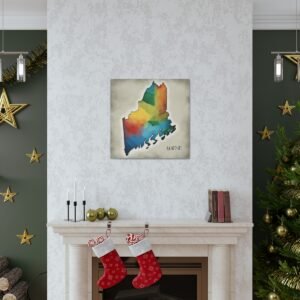 Maine Canvas Gallery Wraps &#8211; Maine Bedroom Office Living Room Home Wall Decor Canvas Art &#8211; Housewarming Gifts &#8211; ME New Home Gifts