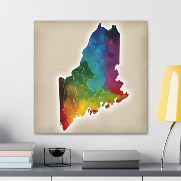 Maine Canvas Gallery Wraps &#8211; Maine Bedroom Living Room Home Office Wall Decor Canvas Art &#8211; Housewarming Gifts &#8211; ME New Home Gifts