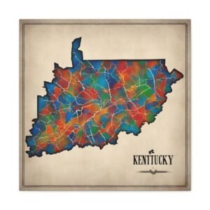 Kentucky Canvas Gallery Wraps &#8211; Kentucky Home Office Bedroom Living Room Wall Decor Canvas Art &#8211; Housewarming Gifts &#8211; KY New Home Gifts