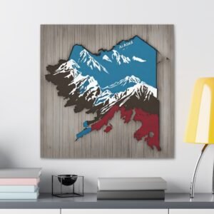 Alaska Canvas Gallery Wraps &#8211; Alaska Living Room Bedroom Office Home Wall Decor Canvas Art &#8211; Housewarming Gifts &#8211; AK New Home Gifts