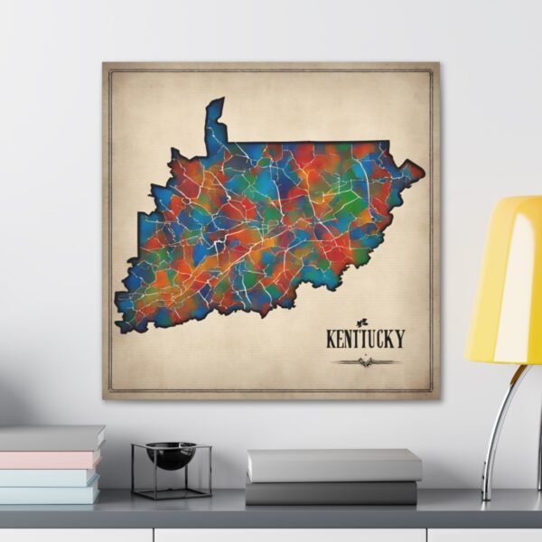 Kentucky Canvas Gallery Wraps &#8211; Kentucky Home Office Bedroom Living Room Wall Decor Canvas Art &#8211; Housewarming Gifts &#8211; KY New Home Gifts
