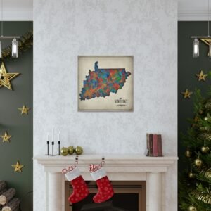 Kentucky Canvas Gallery Wraps &#8211; Kentucky Home Office Bedroom Living Room Wall Decor Canvas Art &#8211; Housewarming Gifts &#8211; KY New Home Gifts
