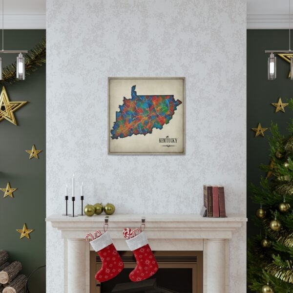 Kentucky Canvas Gallery Wraps &#8211; Kentucky Home Office Bedroom Living Room Wall Decor Canvas Art &#8211; Housewarming Gifts &#8211; KY New Home Gifts