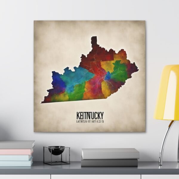 Kentucky Canvas Gallery Wraps &#8211; Kentucky Home Bedroom Living Room Office Wall Decor Canvas Art &#8211; Housewarming Gifts &#8211; KY New Home Gifts