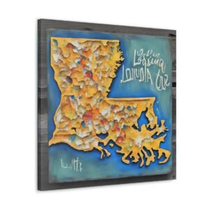 Louisiana Canvas Gallery Wraps &#8211; Louisiana Home Bedroom Office Living Room Wall Decor Canvas Art &#8211; Housewarming Gifts &#8211; LA New Home Gifts
