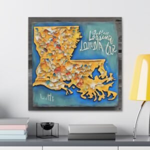Louisiana Canvas Gallery Wraps &#8211; Louisiana Home Bedroom Office Living Room Wall Decor Canvas Art &#8211; Housewarming Gifts &#8211; LA New Home Gifts