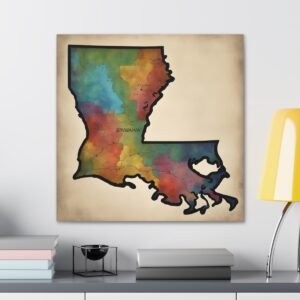 Louisiana Canvas Gallery Wraps &#8211; Louisiana Home Bedroom Living Room Office Wall Decor Canvas Art &#8211; Housewarming Gifts &#8211; LA New Home Gifts