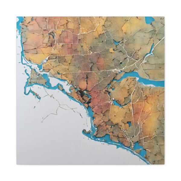 Massachusetts Canvas Gallery Wraps &#8211; Massachusetts Living Room Home Office Wall Decor Canvas Art &#8211; Housewarming Gifts &#8211; MA New Home Gifts