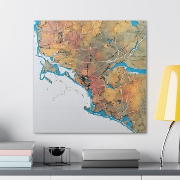Massachusetts Canvas Gallery Wraps &#8211; Massachusetts Living Room Home Office Wall Decor Canvas Art &#8211; Housewarming Gifts &#8211; MA New Home Gifts
