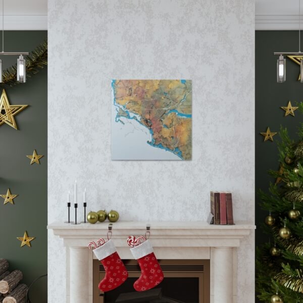 Massachusetts Canvas Gallery Wraps &#8211; Massachusetts Living Room Home Office Wall Decor Canvas Art &#8211; Housewarming Gifts &#8211; MA New Home Gifts