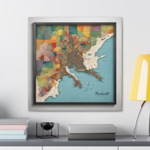 Massachusetts Canvas Gallery Wraps &#8211; Massachusetts Office Living Room Home Wall Decor Canvas Art &#8211; Housewarming Gifts &#8211; MA New Home Gifts