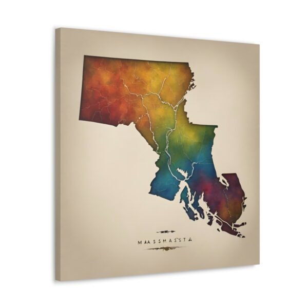 Massachusetts Canvas Gallery Wraps &#8211; Massachusetts Home Office Living Room Wall Decor Canvas Art &#8211; Housewarming Gifts &#8211; MA New Home Gifts