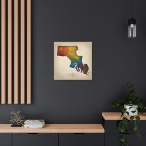 Massachusetts Canvas Gallery Wraps &#8211; Massachusetts Home Office Living Room Wall Decor Canvas Art &#8211; Housewarming Gifts &#8211; MA New Home Gifts