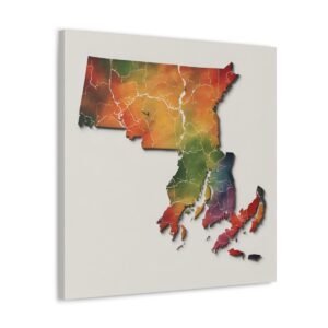 Massachusetts Canvas Gallery Wraps &#8211; Massachusetts Living Room Home Office Wall Decor Canvas Art &#8211; Housewarming Gifts &#8211; MA New Home Gifts
