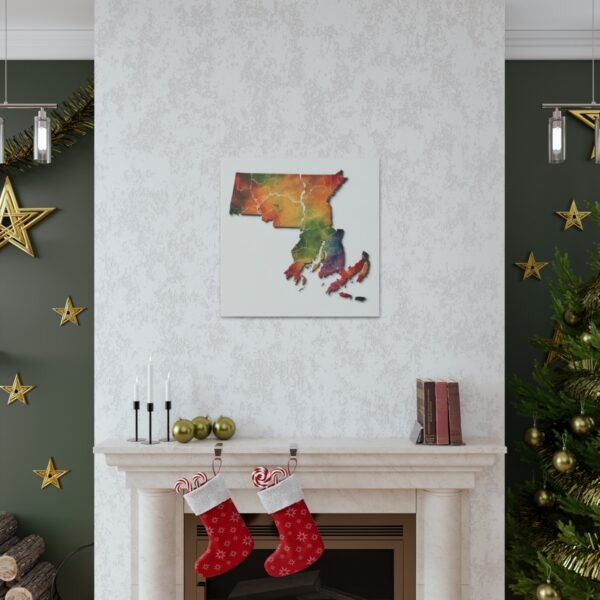 Massachusetts Canvas Gallery Wraps &#8211; Massachusetts Living Room Home Office Wall Decor Canvas Art &#8211; Housewarming Gifts &#8211; MA New Home Gifts