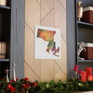 Massachusetts Canvas Gallery Wraps &#8211; Massachusetts Living Room Home Office Wall Decor Canvas Art &#8211; Housewarming Gifts &#8211; MA New Home Gifts