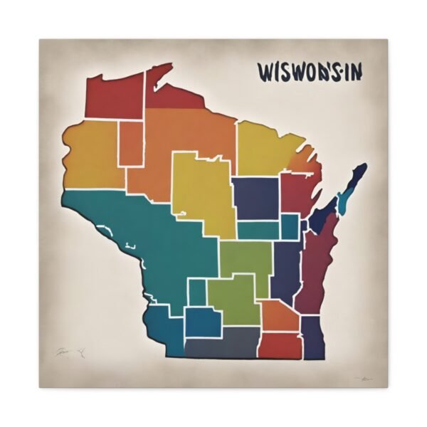 Wisconsin Canvas Gallery Wraps &#8211; Wisconsin Office Living Room Wall Decor Bedroom Home Canvas Art &#8211; Housewarming Gifts &#8211; WI New Home Gifts