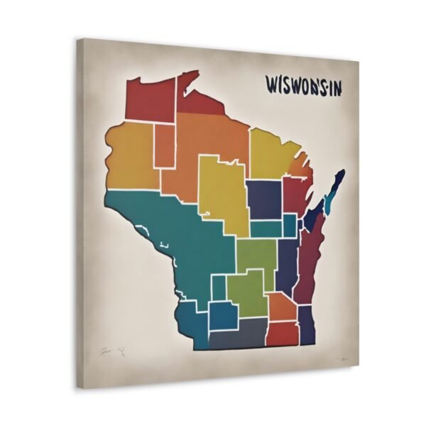 Wisconsin Canvas Gallery Wraps &#8211; Wisconsin Office Living Room Wall Decor Bedroom Home Canvas Art &#8211; Housewarming Gifts &#8211; WI New Home Gifts