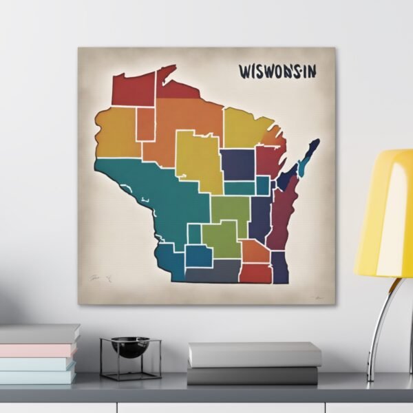 Wisconsin Canvas Gallery Wraps &#8211; Wisconsin Office Living Room Wall Decor Bedroom Home Canvas Art &#8211; Housewarming Gifts &#8211; WI New Home Gifts