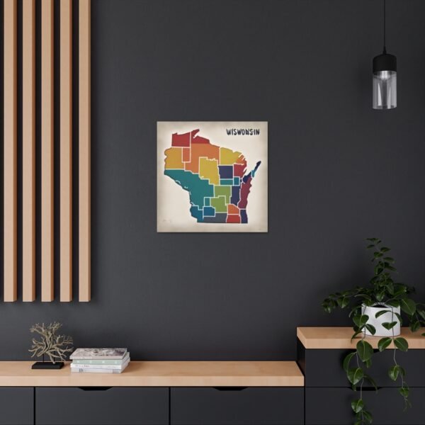 Wisconsin Canvas Gallery Wraps &#8211; Wisconsin Office Living Room Wall Decor Bedroom Home Canvas Art &#8211; Housewarming Gifts &#8211; WI New Home Gifts