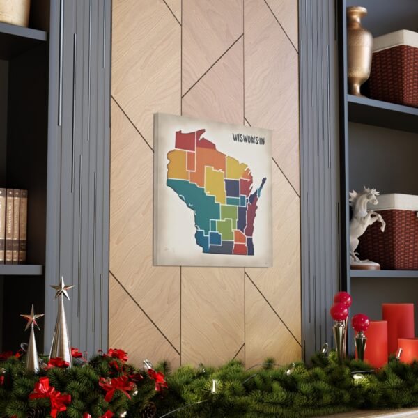 Wisconsin Canvas Gallery Wraps &#8211; Wisconsin Office Living Room Wall Decor Bedroom Home Canvas Art &#8211; Housewarming Gifts &#8211; WI New Home Gifts