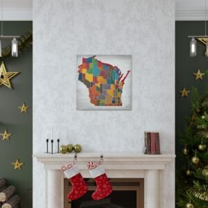 Wisconsin Canvas Gallery Wraps &#8211; Wisconsin Office Living Room Bedroom Wall Decor Home Canvas Art &#8211; Housewarming Gifts &#8211; WI New Home Gifts
