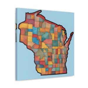 Wisconsin Canvas Gallery Wraps &#8211; Wisconsin Office Bedroom Living Room Wall Decor Home Canvas Art &#8211; Housewarming Gifts &#8211; WI New Home Gifts