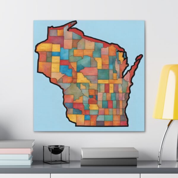 Wisconsin Canvas Gallery Wraps &#8211; Wisconsin Office Bedroom Living Room Wall Decor Home Canvas Art &#8211; Housewarming Gifts &#8211; WI New Home Gifts