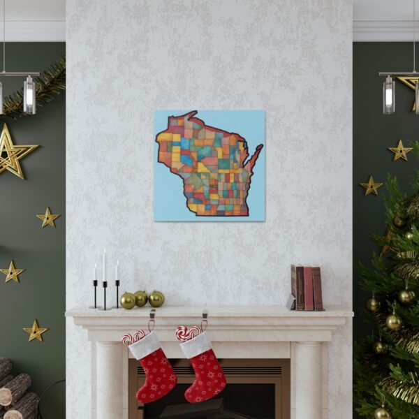 Wisconsin Canvas Gallery Wraps &#8211; Wisconsin Office Bedroom Living Room Wall Decor Home Canvas Art &#8211; Housewarming Gifts &#8211; WI New Home Gifts