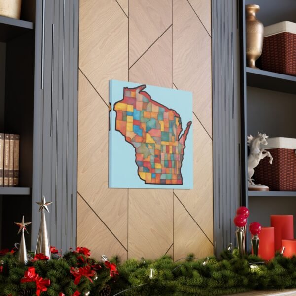 Wisconsin Canvas Gallery Wraps &#8211; Wisconsin Office Bedroom Living Room Wall Decor Home Canvas Art &#8211; Housewarming Gifts &#8211; WI New Home Gifts