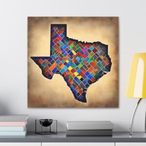 Texas Canvas Gallery Wraps &#8211; Texas Office Bedroom Living Room Wall Decor Home Bedroom Canvas Art &#8211; Housewarming Gifts &#8211; TX New Home Gifts