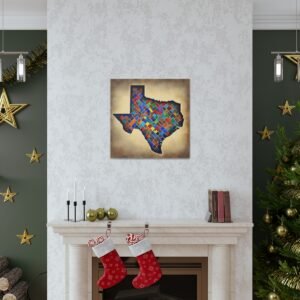 Texas Canvas Gallery Wraps &#8211; Texas Office Bedroom Living Room Wall Decor Home Bedroom Canvas Art &#8211; Housewarming Gifts &#8211; TX New Home Gifts